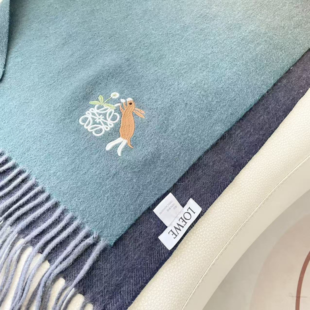 。爆款‼️顶级高尖端⚠️【LOEWE罗意威直供迪拜出口货‼️】🎀官网双面罗意威2025新品✨双面羊绒围巾