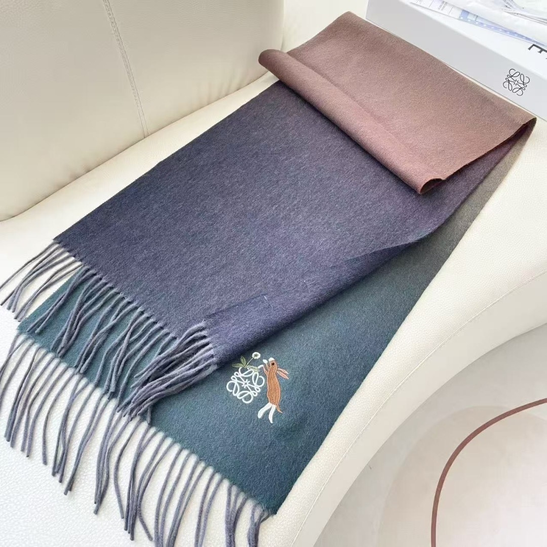 。爆款‼️顶级高尖端⚠️【LOEWE罗意威直供迪拜出口货‼️】🎀官网双面罗意威2025新品✨双面羊绒围巾