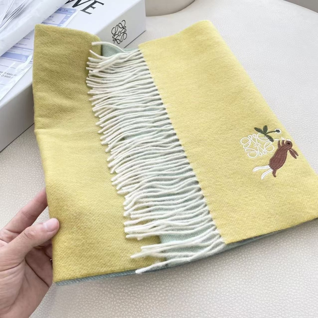 。爆款‼️顶级高尖端⚠️【LOEWE罗意威直供迪拜出口货‼️】🎀官网双面罗意威2025新品✨双面羊绒围巾