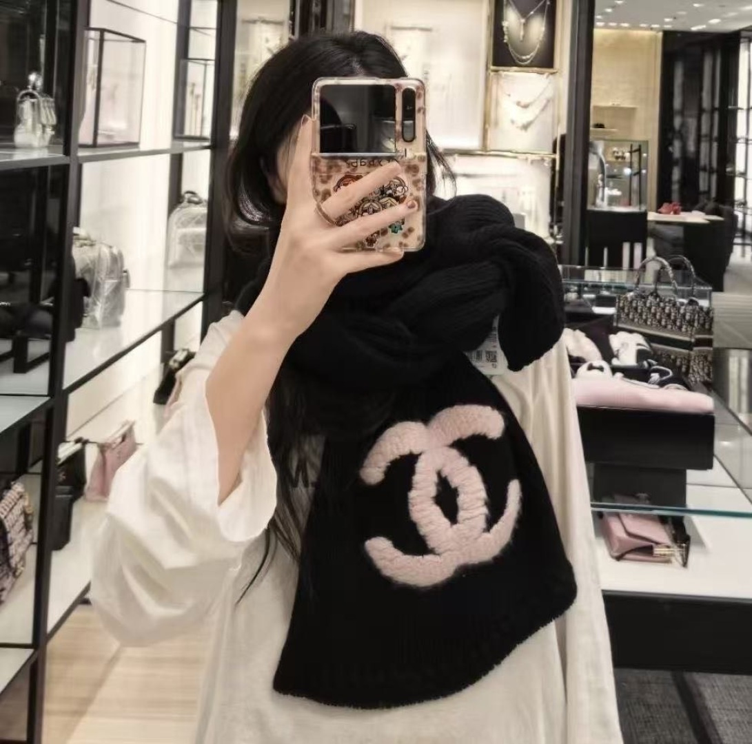 NO:704181,CHANEL Chanel [25B Autumn and Winter] brand logo silk wool scarf same style for men and women 190X35 high version scarf, high version scarf, chanel, chanel, real silk19860909CHANEL香奈儿【25B 秋冬】品牌标识 真丝 绒线围巾 男女同款情侣款 190X35高版本围巾,高版本围巾,chanel,chanel,real silk,scarf
