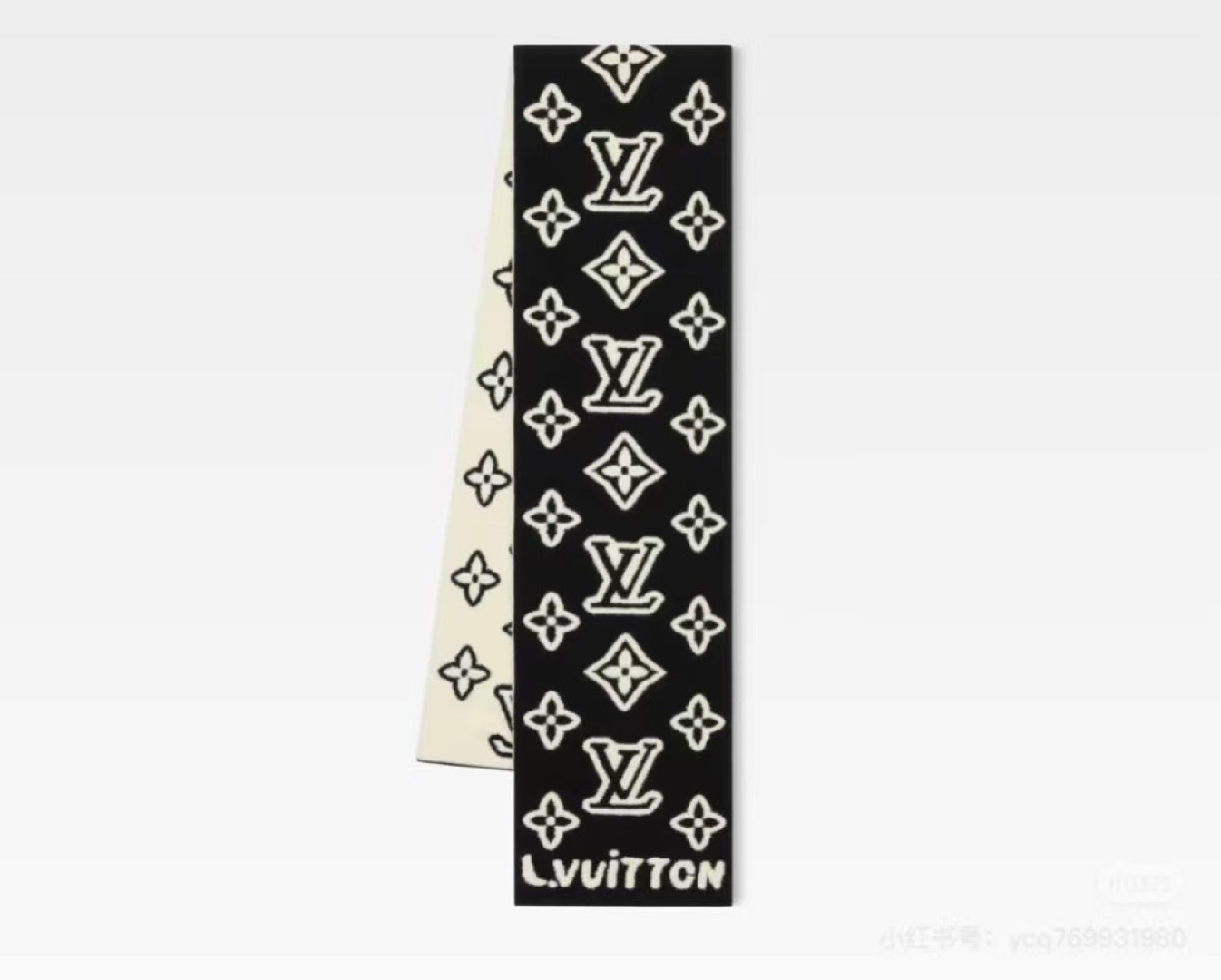 LOUIS VUITTON 徽标设计 羊毛 绒线围巾  88%羊毛 12%尼龙 180X25