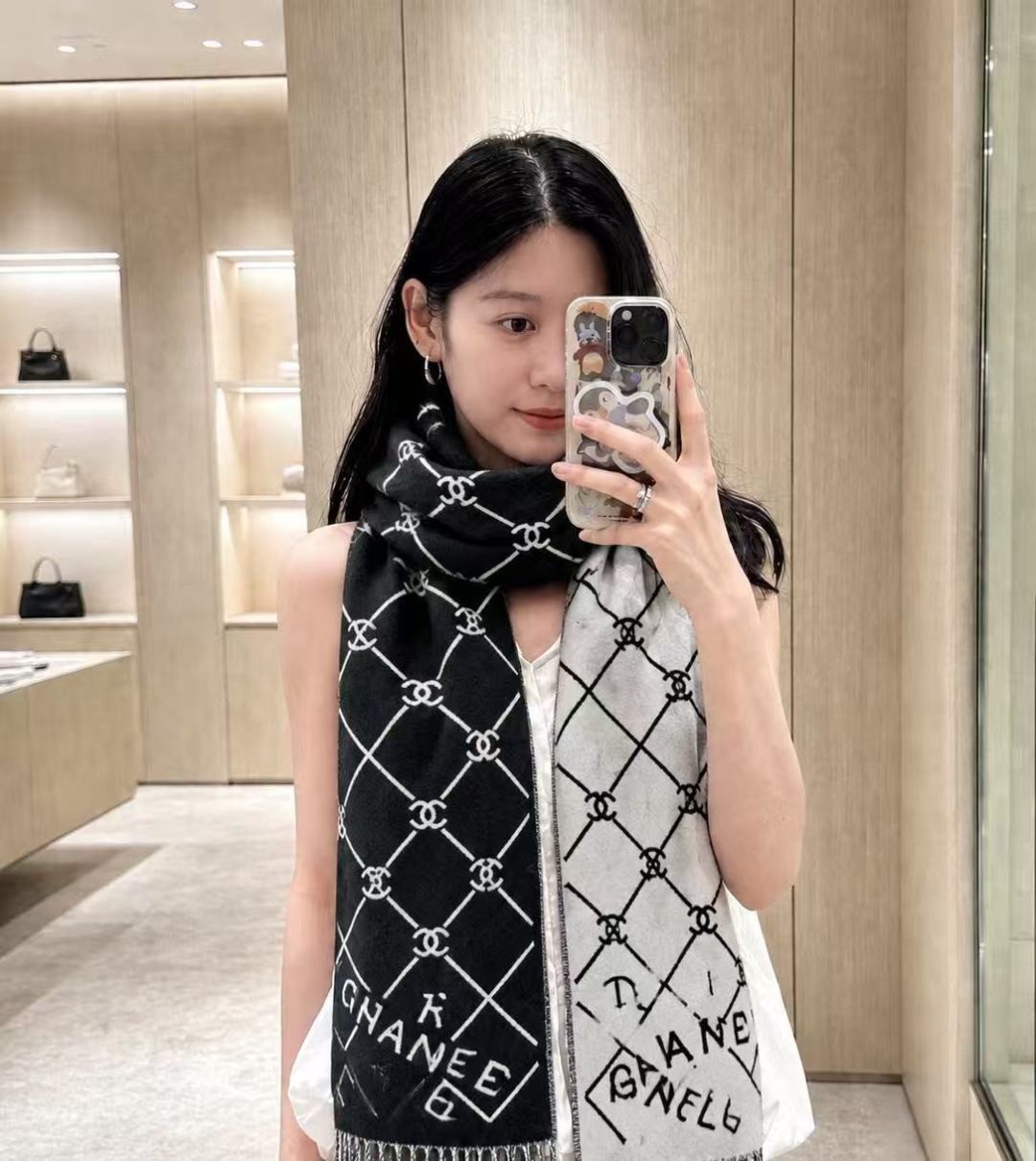 Chanel Double Logo Scarf