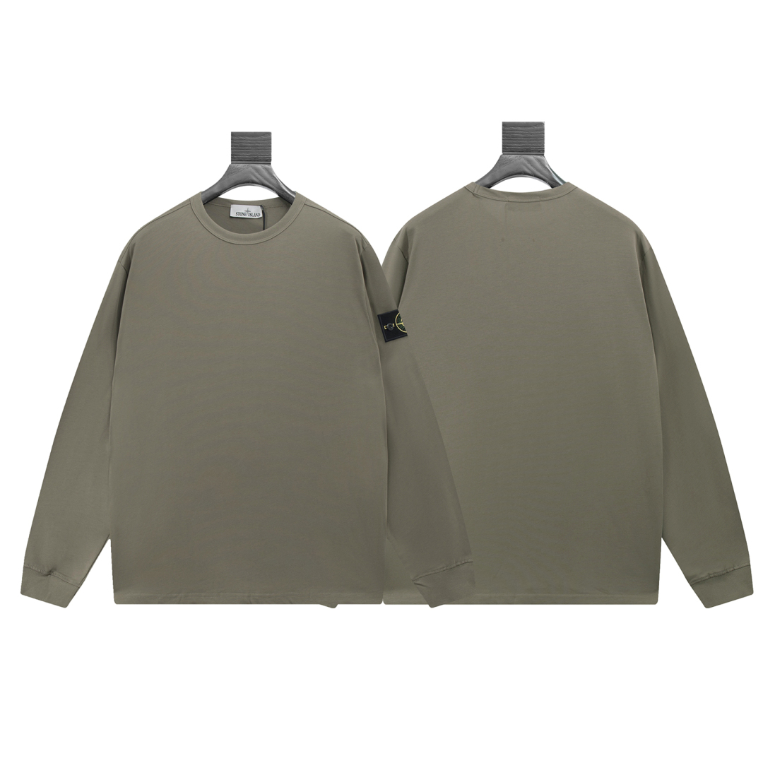 Stone Island Base Long-Sleeved T-Shirt: Low-Profile Fashion and Quality Tide - 图片 2