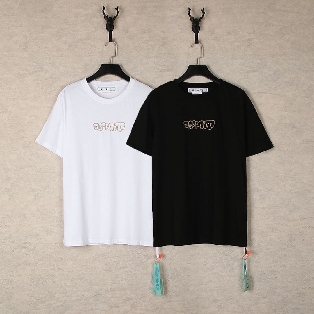 Embroidered T-Shirts: Classic Black and White with Precision Embroidery - 图片 2