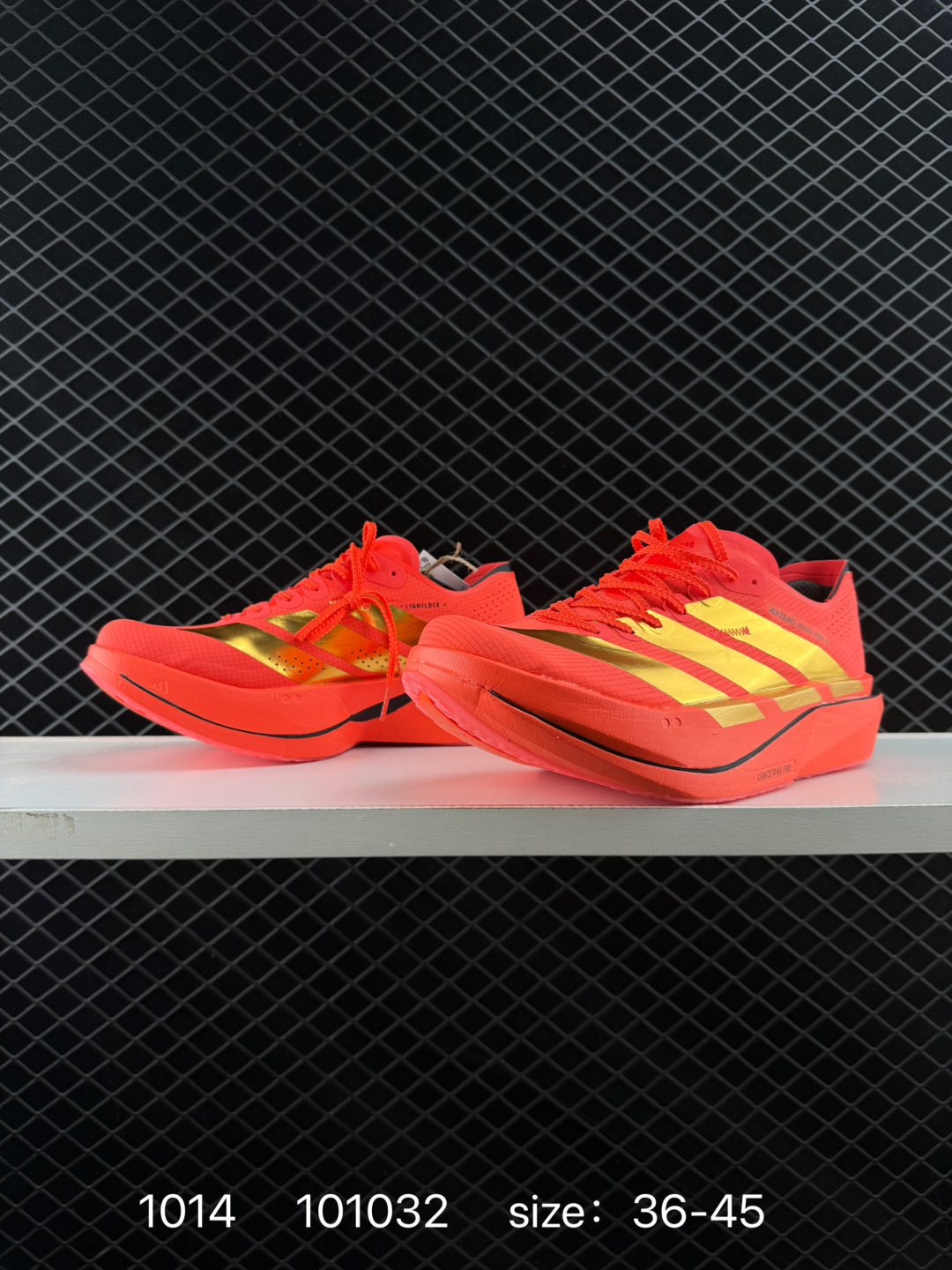 💰270
✅Adidas Adizero Pro Evo 2 阿迪达斯 舒适百搭防滑耐磨 低帮 休闲跑步鞋
中底配置方面搭载全掌Lightstrike Pro 
鞋面采用透气网面 契合日常训练鞋的定位
外底给到了橡胶 更加防滑耐磨
货号:IH5564
尺码:36 36.5 37 38 38.5 39 40 40.5 41 42 42.5 43 44 45
ID:101032  Size:36～45B