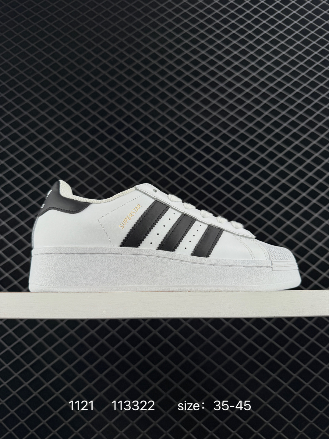 🈴二💰110 头层
阿迪达斯/三叶草Adidas Originals Superstar XLG 贝壳头系列低帮厚底松糕经典百搭休闲运动板鞋 
货号：IF9995
码数：36～45半
编号：113322