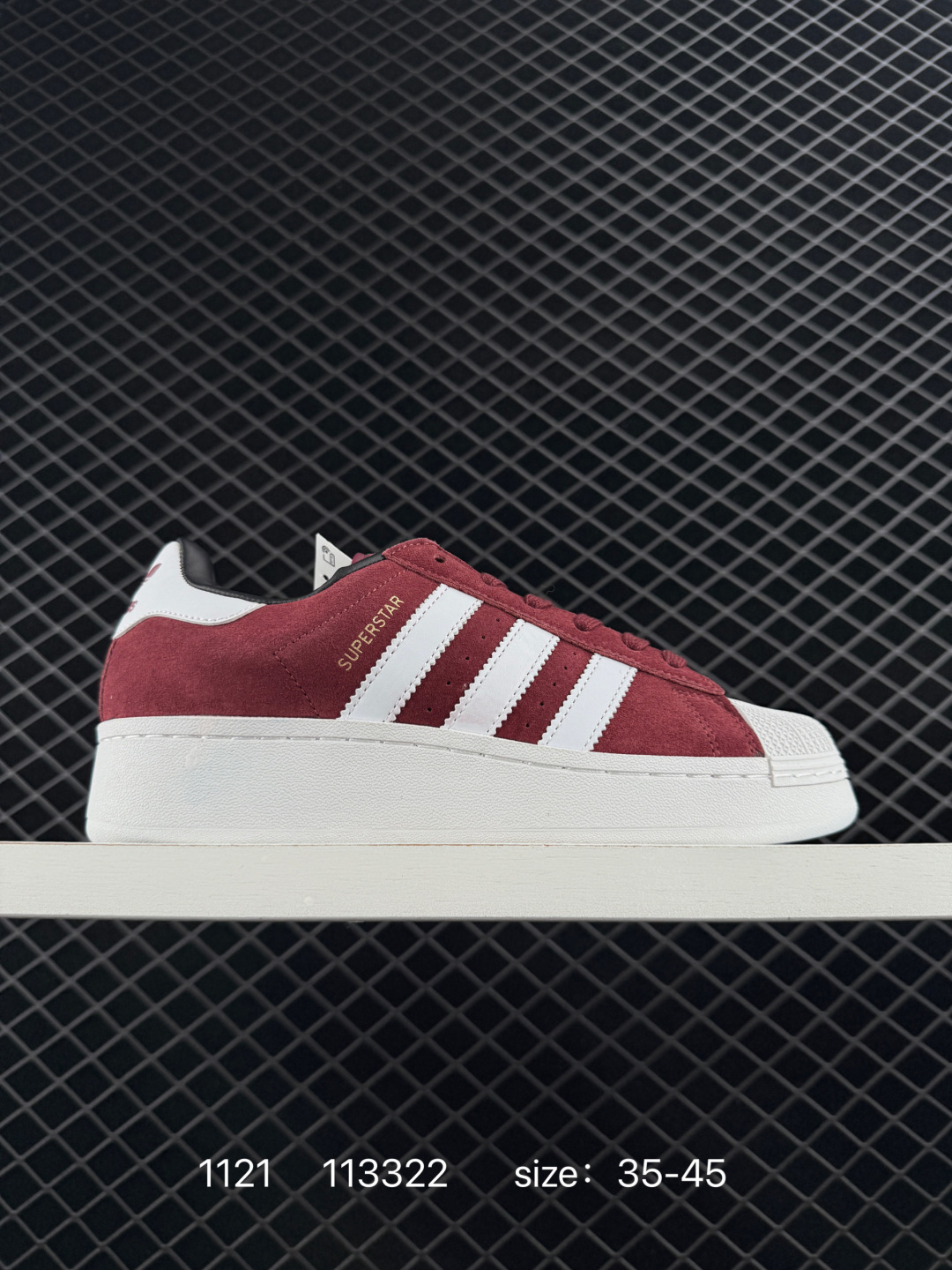 🈴一💰110 头层
阿迪达斯/三叶草Adidas Originals Superstar XLG 贝壳头系列低帮厚底松糕经典百搭休闲运动板鞋 
货号：IF9995
码数：36～45半
编号：113322