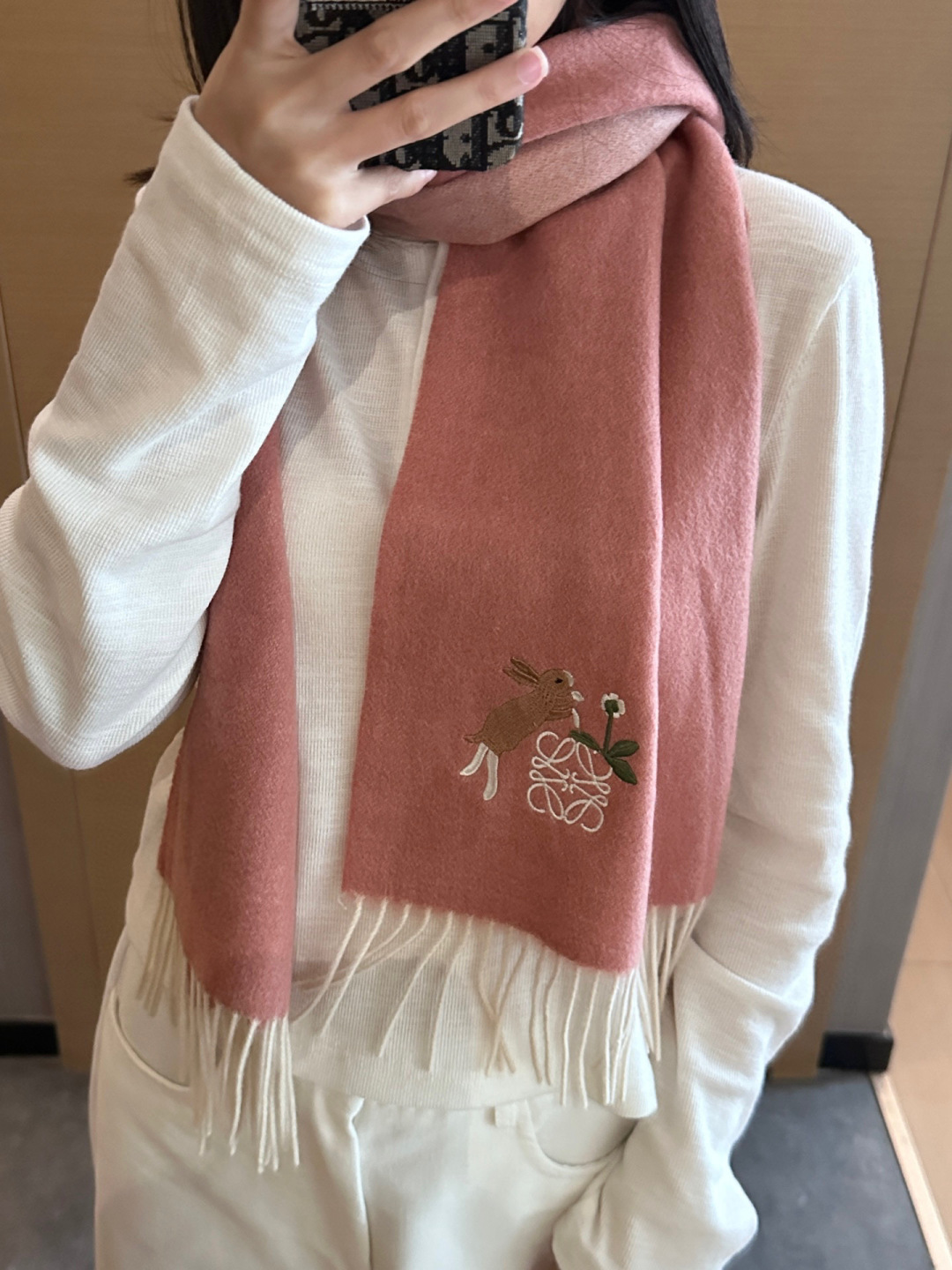 【▪Loewe · 罗意威难得一见的温柔配色，低调又不失优雅❗】重点推荐❗双面配色，一条围巾两种风格搭配