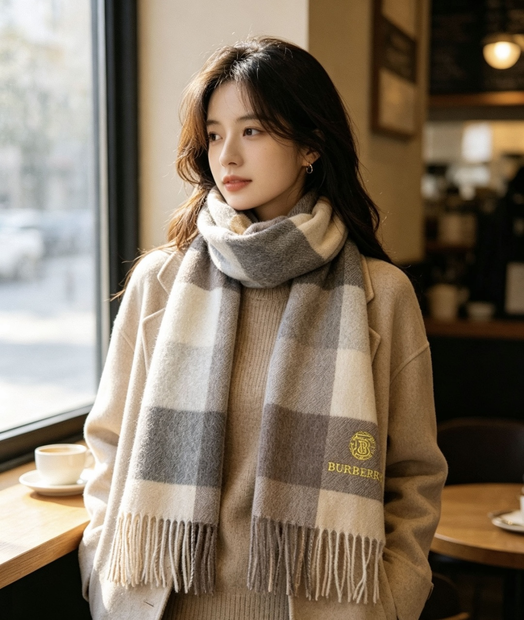 Burberry · 巴宝莉格子围巾❗️好看的要疯掉了，太有型太有魅力了❗️❗️非常斯文时尚的秋冬单品！真的很喜欢，非常