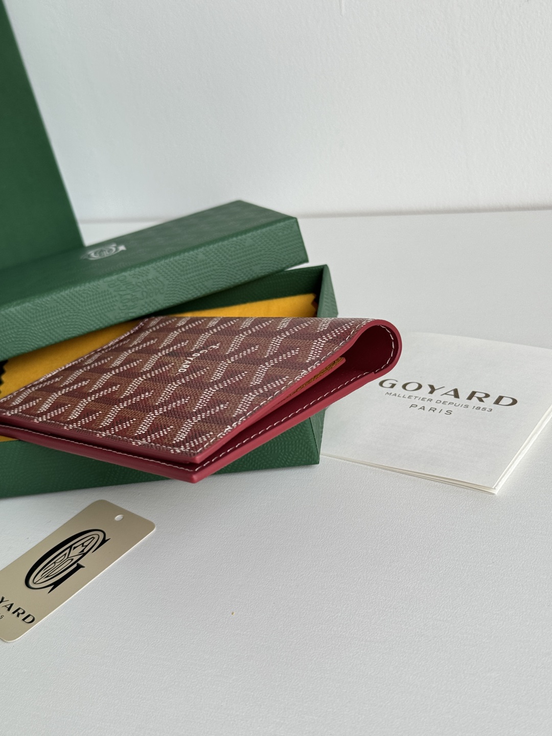 Goyard Classic Passport Holder Wallet Card Case Travel Accessory, Bordeaux 5 cmp i1746445842652 5178 0 4