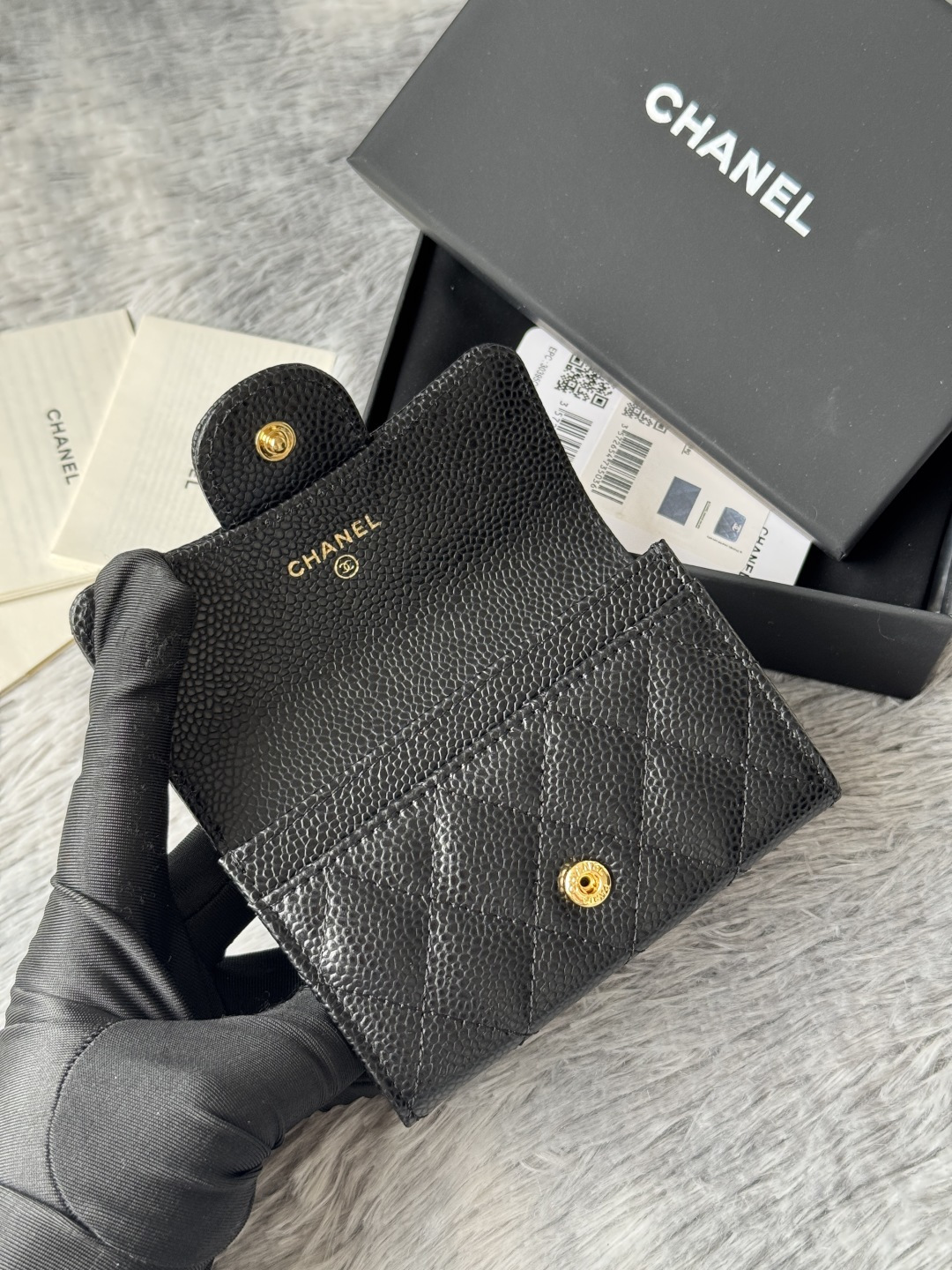 🆕CHANEL羊皮/鱼子酱，大小球纹 经典系列  黑色 /金色 银色 五金 独家实拍    经典cf小卡