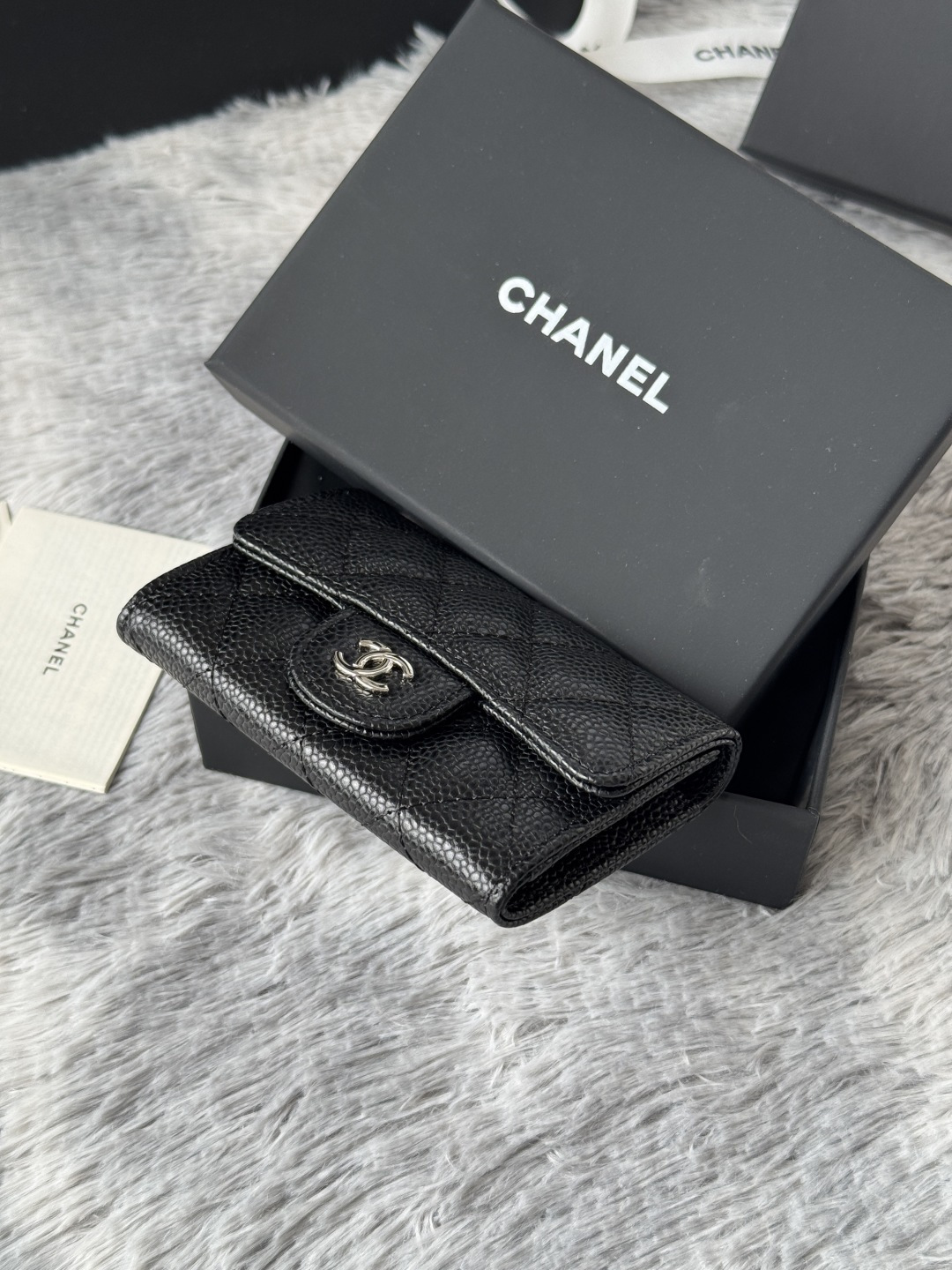 🆕CHANEL羊皮/鱼子酱，大小球纹 经典系列  黑色 /金色 银色 五金 独家实拍    经典cf小卡