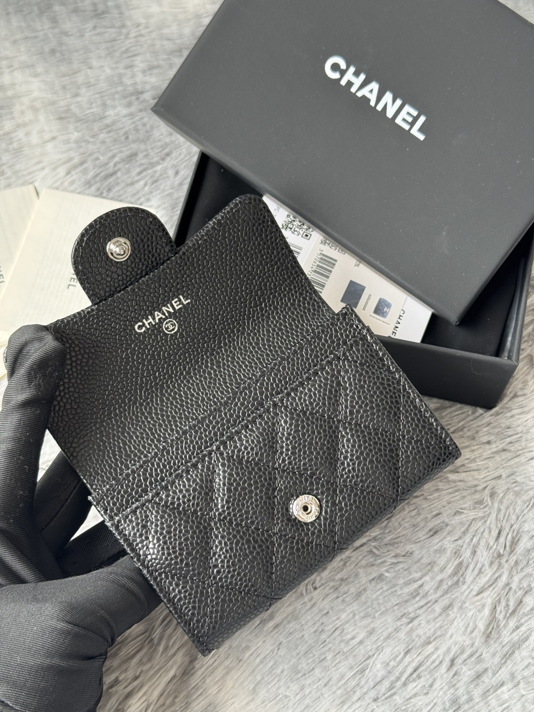 🆕CHANEL羊皮/鱼子酱，大小球纹 经典系列  黑色 /金色 银色 五金 独家实拍    经典cf小卡