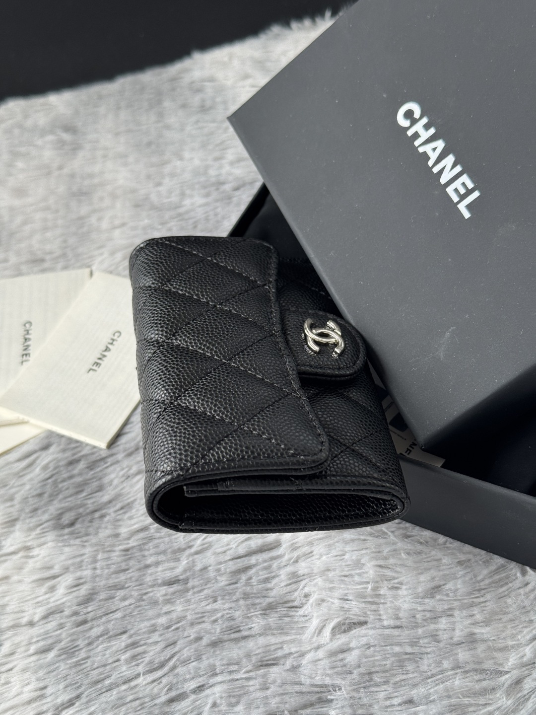 🆕CHANEL羊皮/鱼子酱，大小球纹 经典系列  黑色 /金色 银色 五金 独家实拍    经典cf小卡