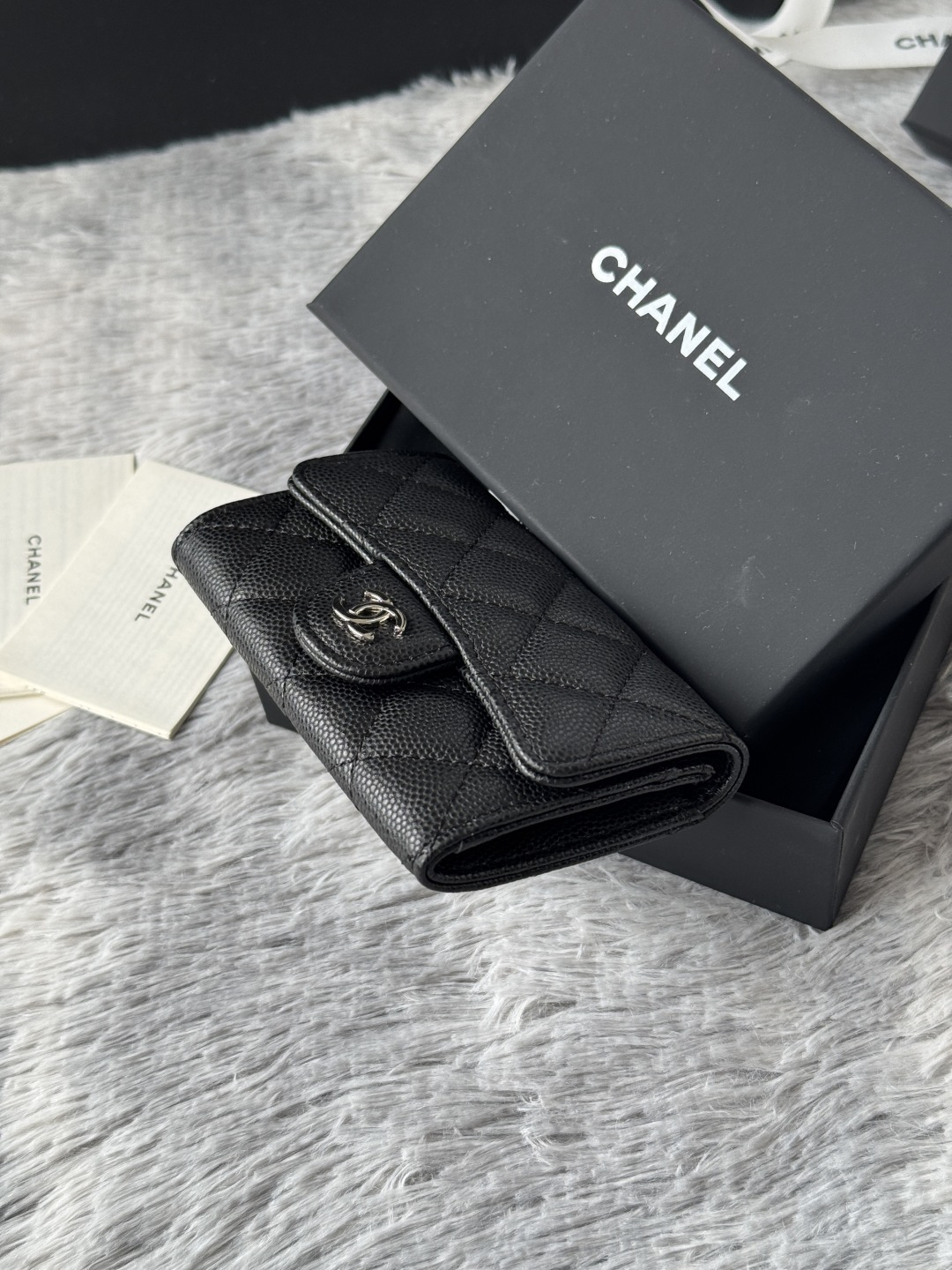 🆕CHANEL羊皮/鱼子酱，大小球纹 经典系列  黑色 /金色 银色 五金 独家实拍    经典cf小卡