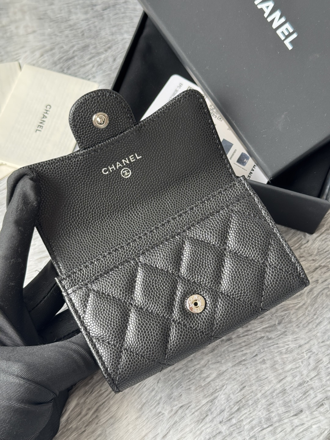 🆕CHANEL羊皮/鱼子酱，大小球纹 经典系列  黑色 /金色 银色 五金 独家实拍    经典cf小卡