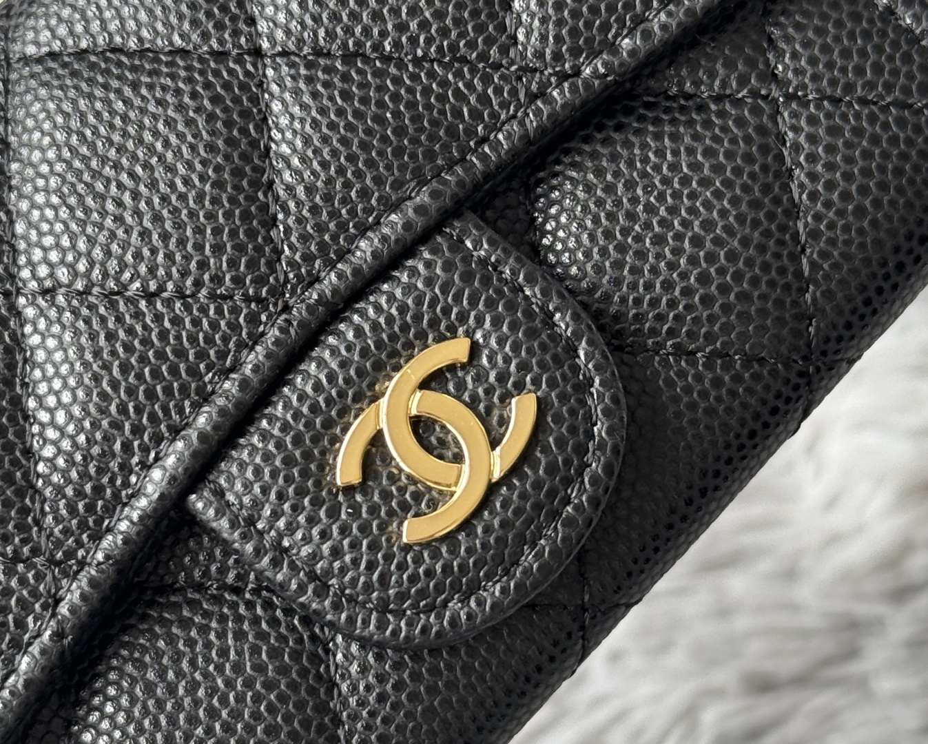 🆕CHANEL羊皮/鱼子酱，大小球纹 经典系列  黑色 /金色 银色 五金 独家实拍    经典cf小卡