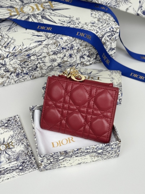 Dior Caro Dahlia Wallet Lambskin with CD Charm, Compact and Elegant 1 Dior Caro Dahlia Wallet Lambskin with CD Charm, Compact and Elegant