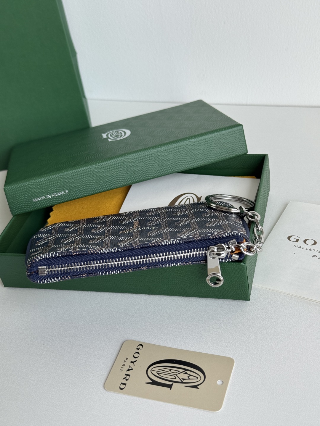 Goyard Sénat Nano Key Pouch Cardholder, 9 cm x 1 cm x 13 cm, Navy Blue 5 cmp i1749210648773 8157 0 3