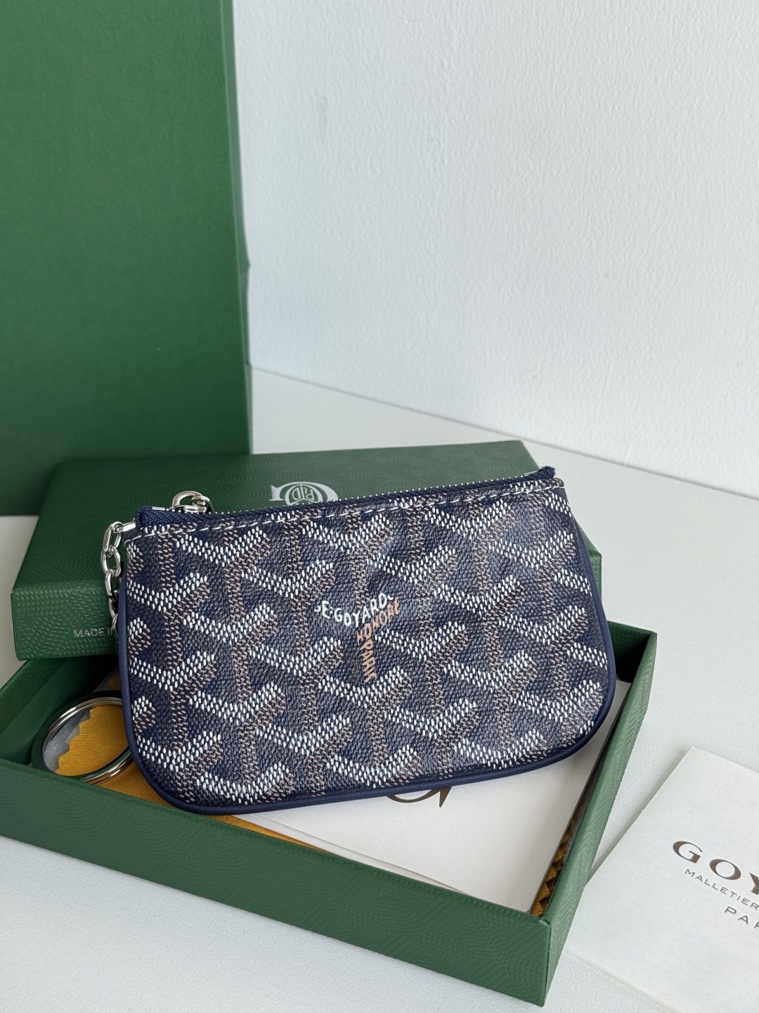 Goyard Sénat Nano Key Pouch Cardholder, 9 cm x 1 cm x 13 cm, Navy Blue 3 cmp i1749210648868 3573 0 1