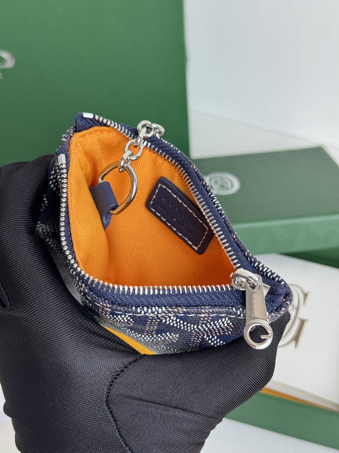 Goyard Sénat Nano Key Pouch Cardholder, 9 cm x 1 cm x 13 cm, Navy Blue 9 cmp i1749210648868 5451 0 7