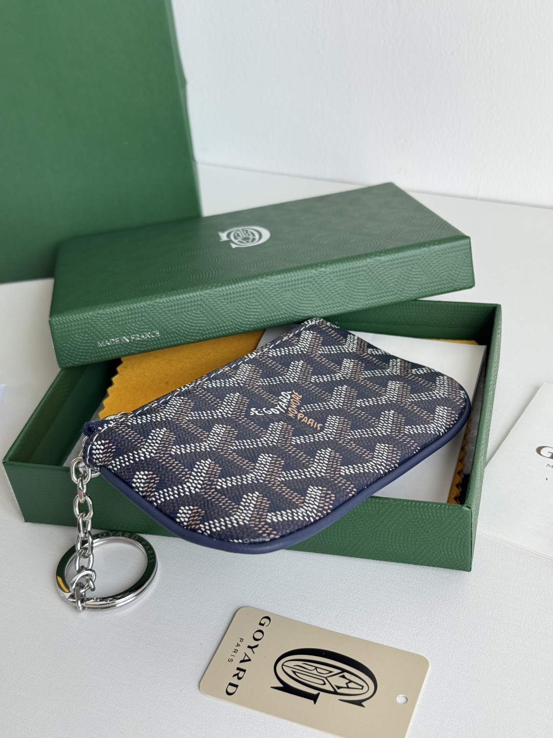 Goyard Sénat Nano Key Pouch Cardholder, 9 cm x 1 cm x 13 cm, Navy Blue 6 cmp i1749210650893 7408 0 4