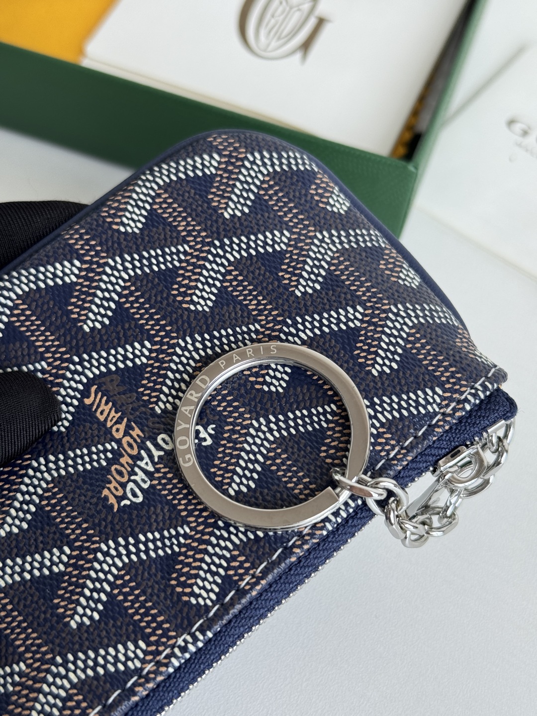 Goyard Sénat Nano Key Pouch Cardholder, 9 cm x 1 cm x 13 cm, Navy Blue 8 cmp i1749210650947 1282 0 6
