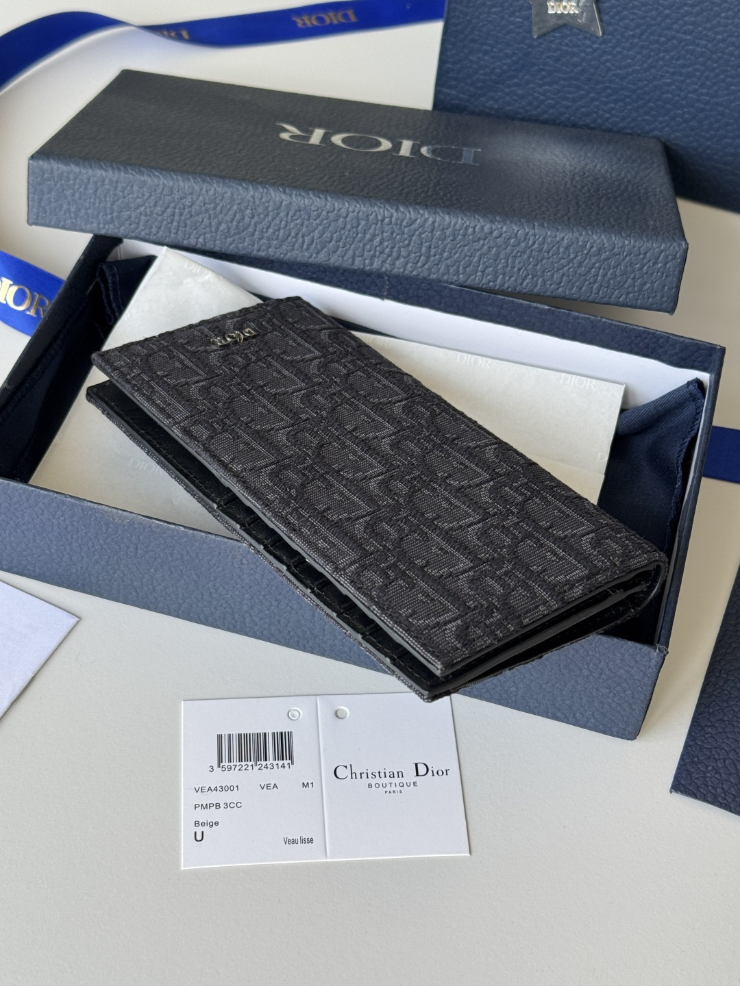 Dior 米色和黑色 Oblique 印花面料