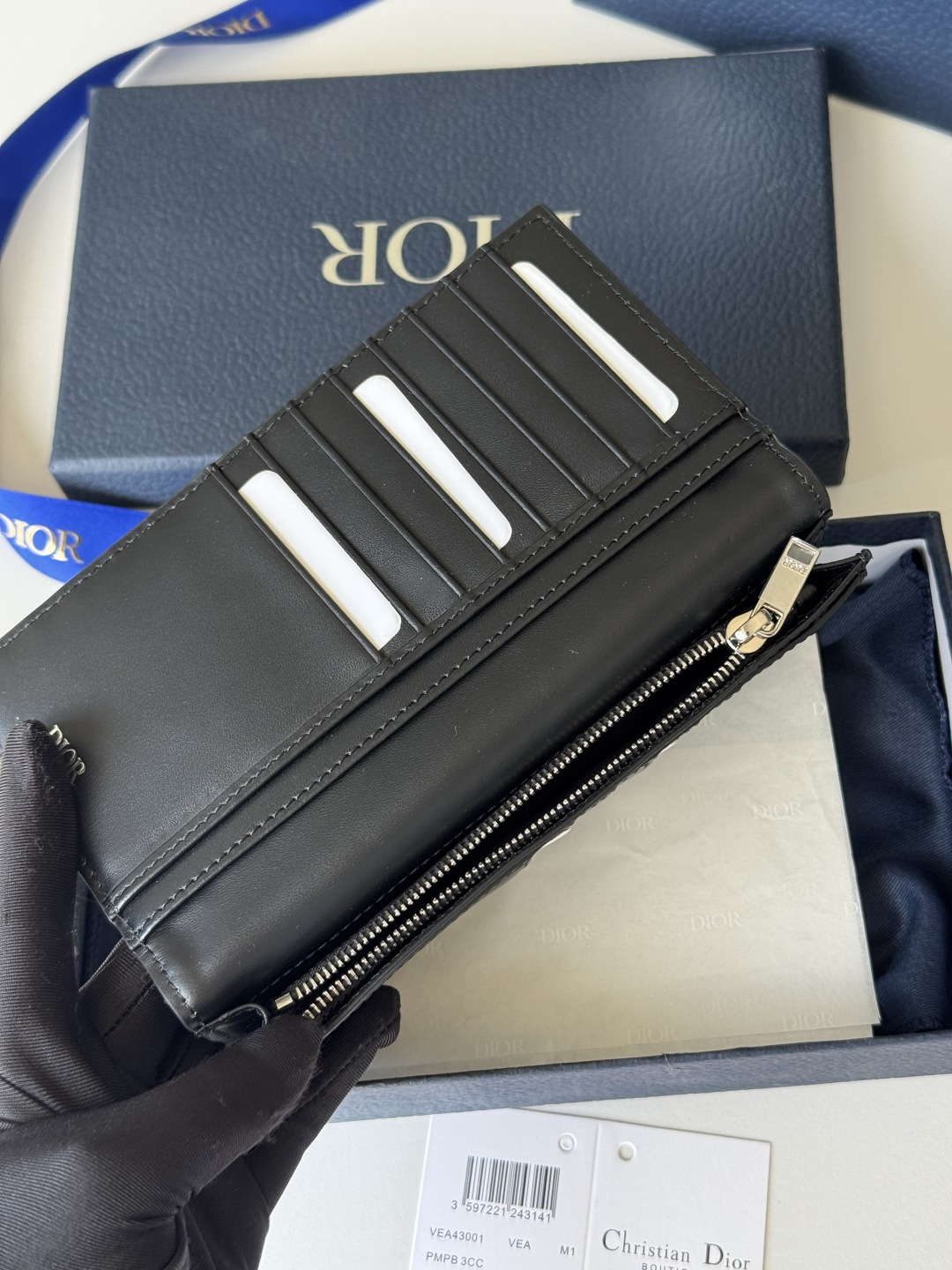 Dior 米色和黑色 Oblique 印花面料