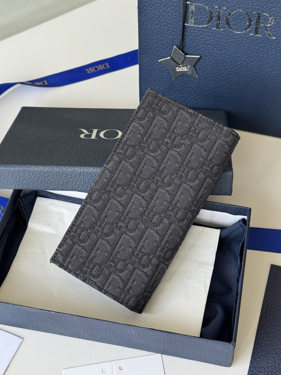 Dior 米色和黑色 Oblique 印花面料