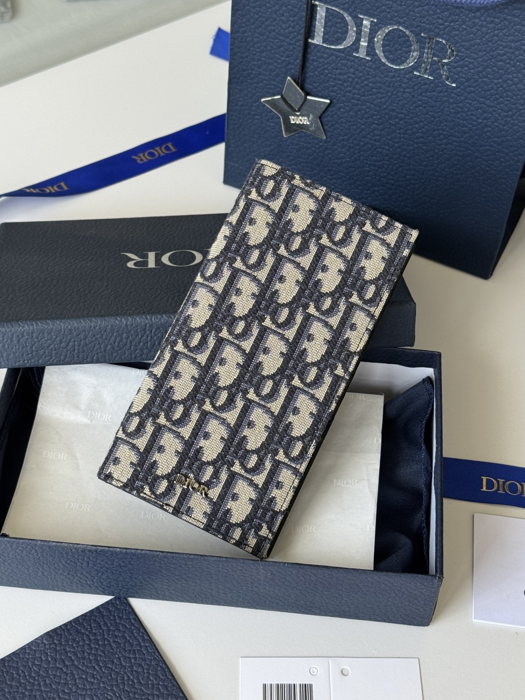 Dior 米色和黑色 Oblique 印花面料