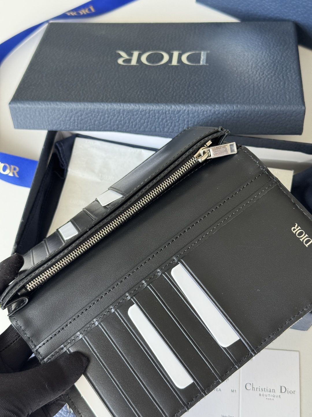 Dior 米色和黑色 Oblique 印花面料