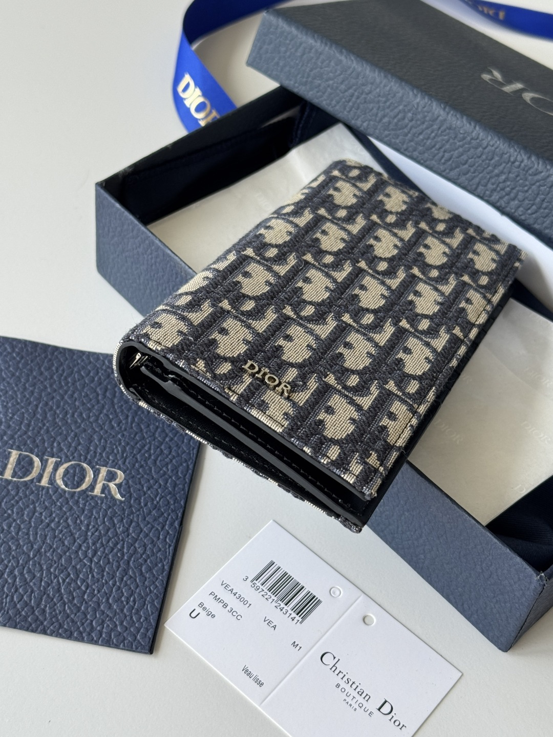 Dior 米色和黑色 Oblique 印花面料