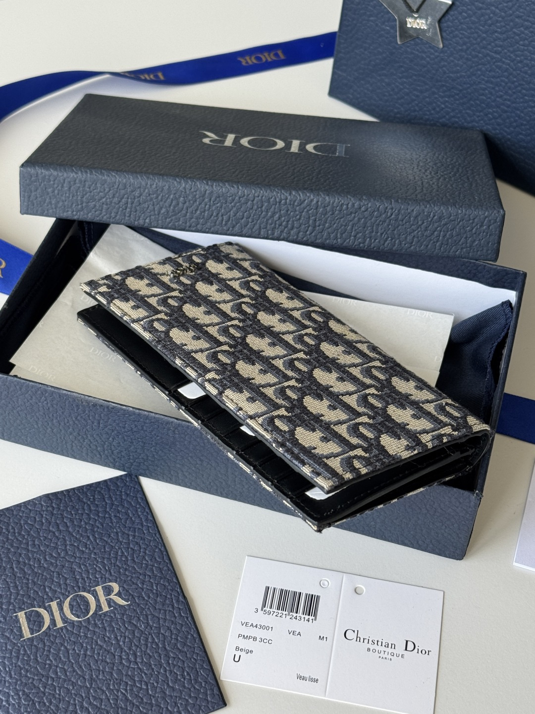 Dior 米色和黑色 Oblique 印花面料