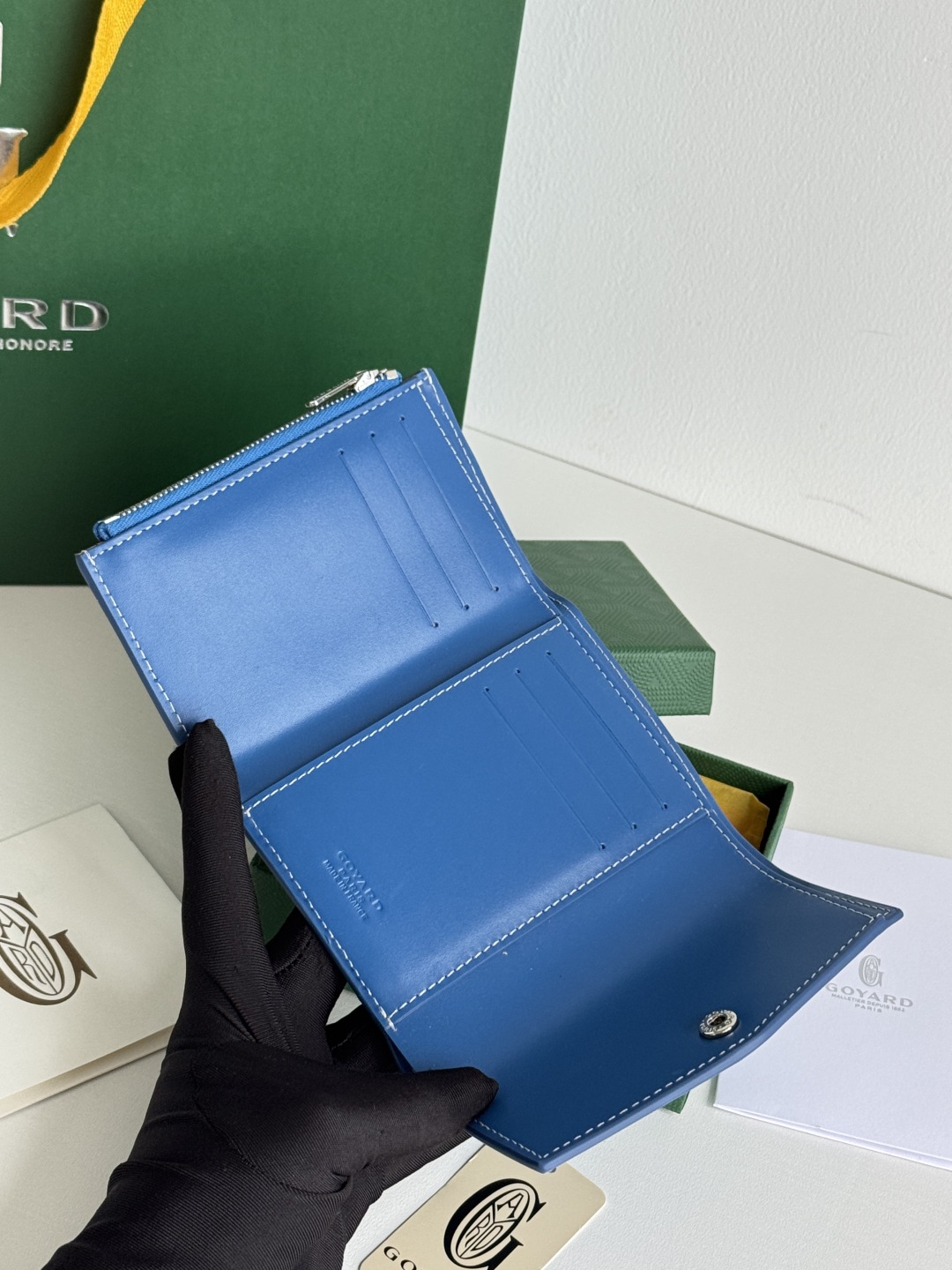 Goyard Saint-Gabriel Blue Goyardine Canvas and Leather Trifold Wallet 9 cmp i1752305891550 8363 0 5