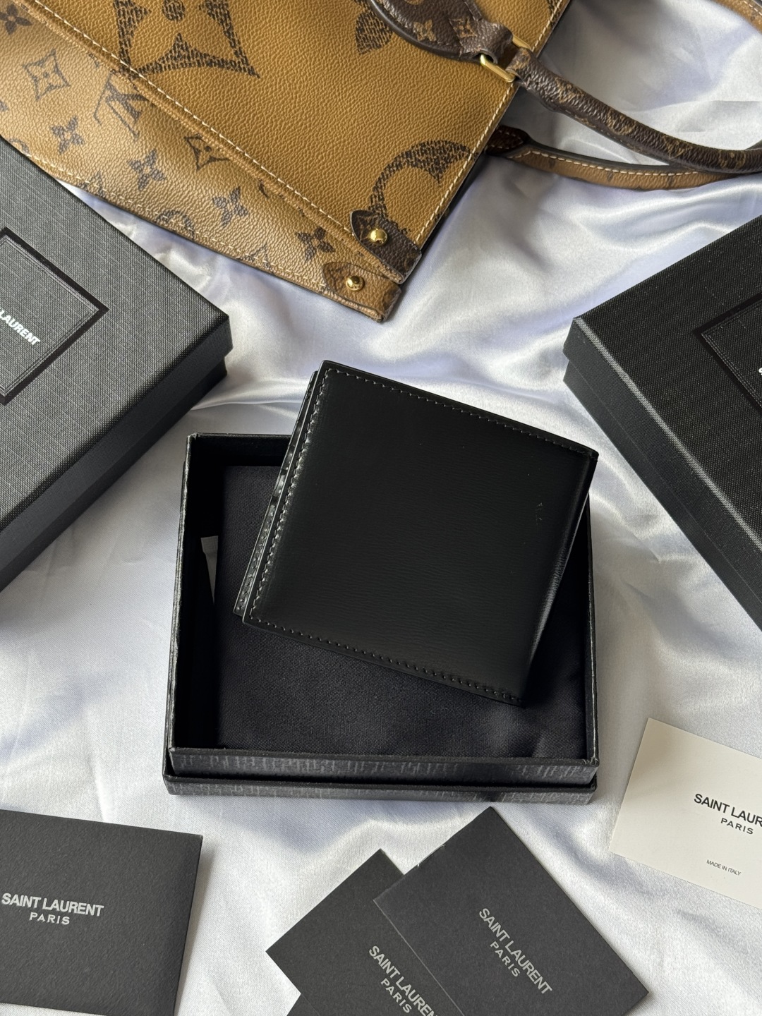 Saint Laurent Black Leather Monogram Bifold Wallet with Gold Hardware 3 cmp i1753073940153 9443 0 1
