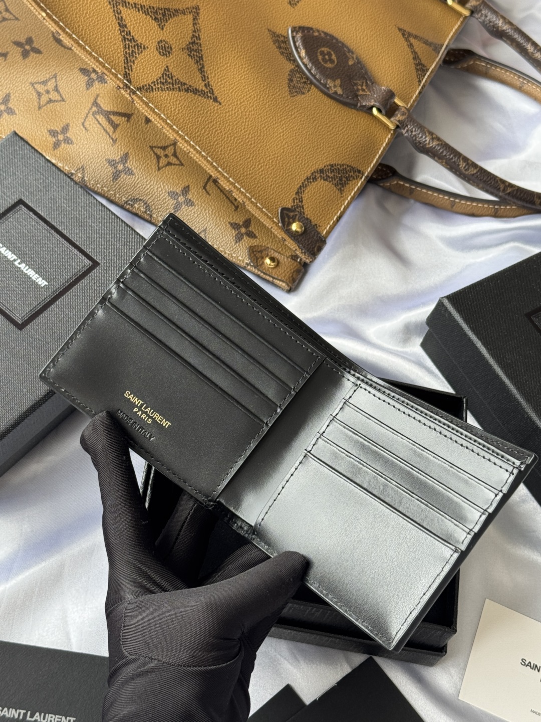Saint Laurent Black Leather Monogram Bifold Wallet with Gold Hardware 8 cmp i1753073940221 6191 0 6