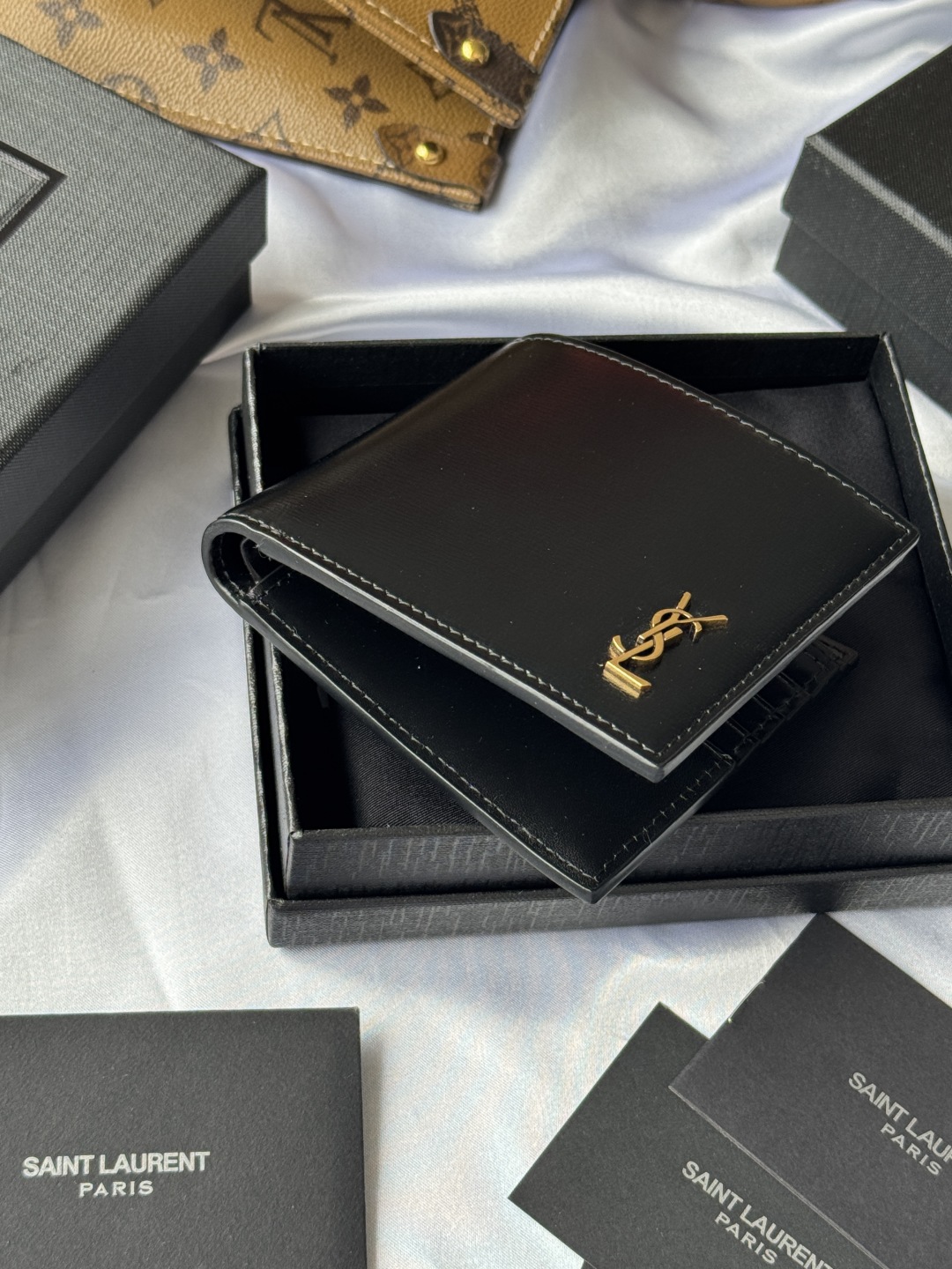 Saint Laurent Black Leather Monogram Bifold Wallet with Gold Hardware 5 cmp i1753073942477 2637 0 3