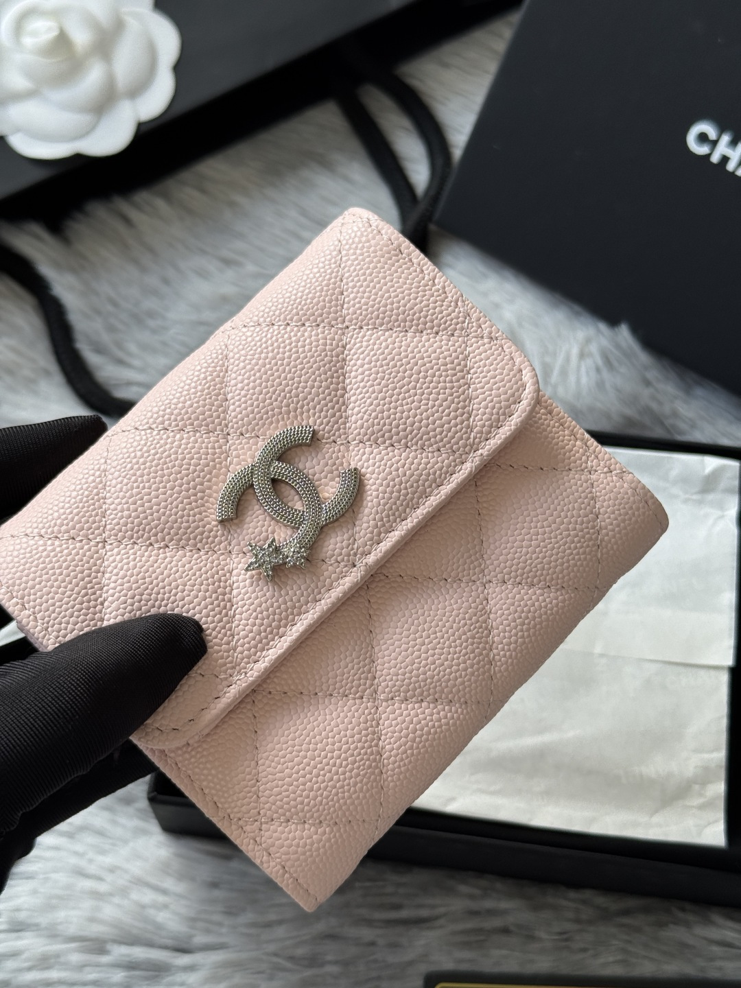 秋季五角星デザインの高品質三折財布