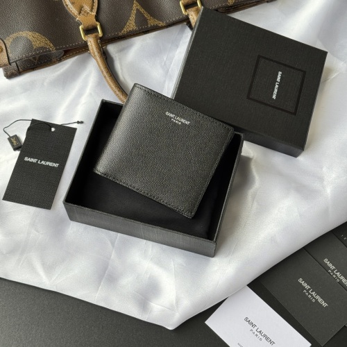 Saint Laurent Monogram Bifold Wallet in Caviar Leather with Silver Hardware 1 Saint Laurent Monogram Bifold Wallet in Caviar Leather with Silver Hardware
