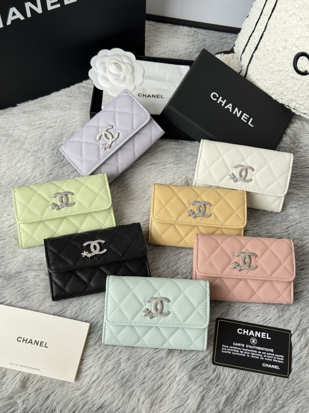 NO:602552,25b star diamond AB without zipper inside seven colors combination picture, Chanel wallet, chanel, wallets1986090925b星星钻 AB 内里不带拉链 七个颜色 组合图,香奈儿钱包,chanel,wallets,Bag