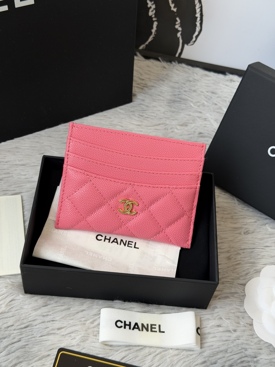 🌾 chanel 新品 卡片包鱼子酱牛皮七个卡位 可放零钱 进口意大利鱼子酱牛皮制作+五金logo 太美
