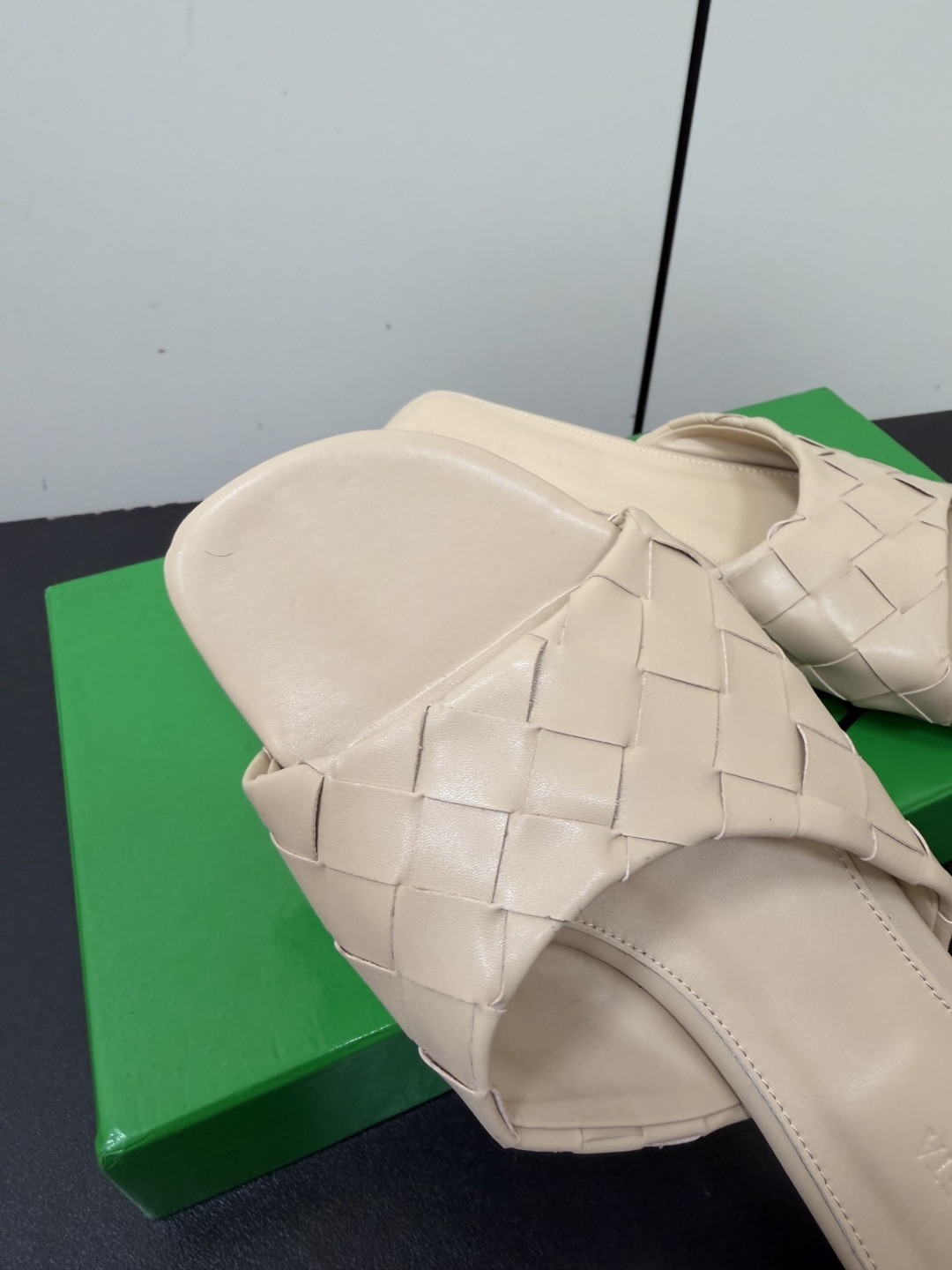 BOTTEGA VENETA Beige Livia Woven Mules