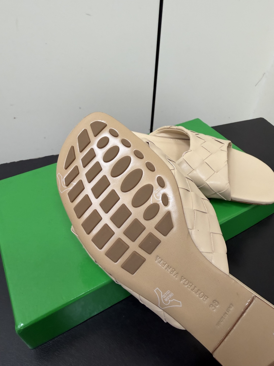 BOTTEGA VENETA Beige Livia Woven Mules