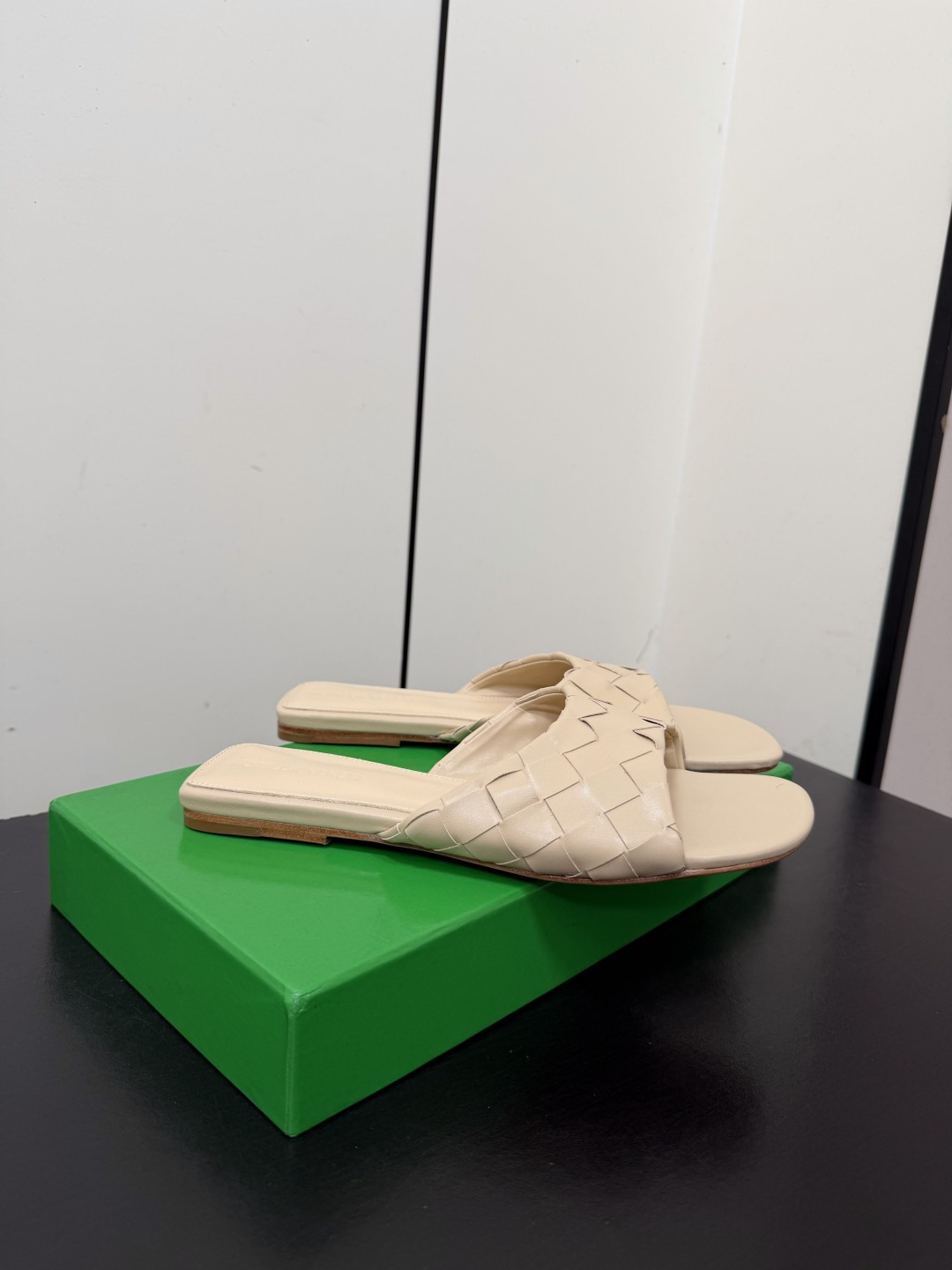 BOTTEGA VENETA Beige Livia Woven Mules