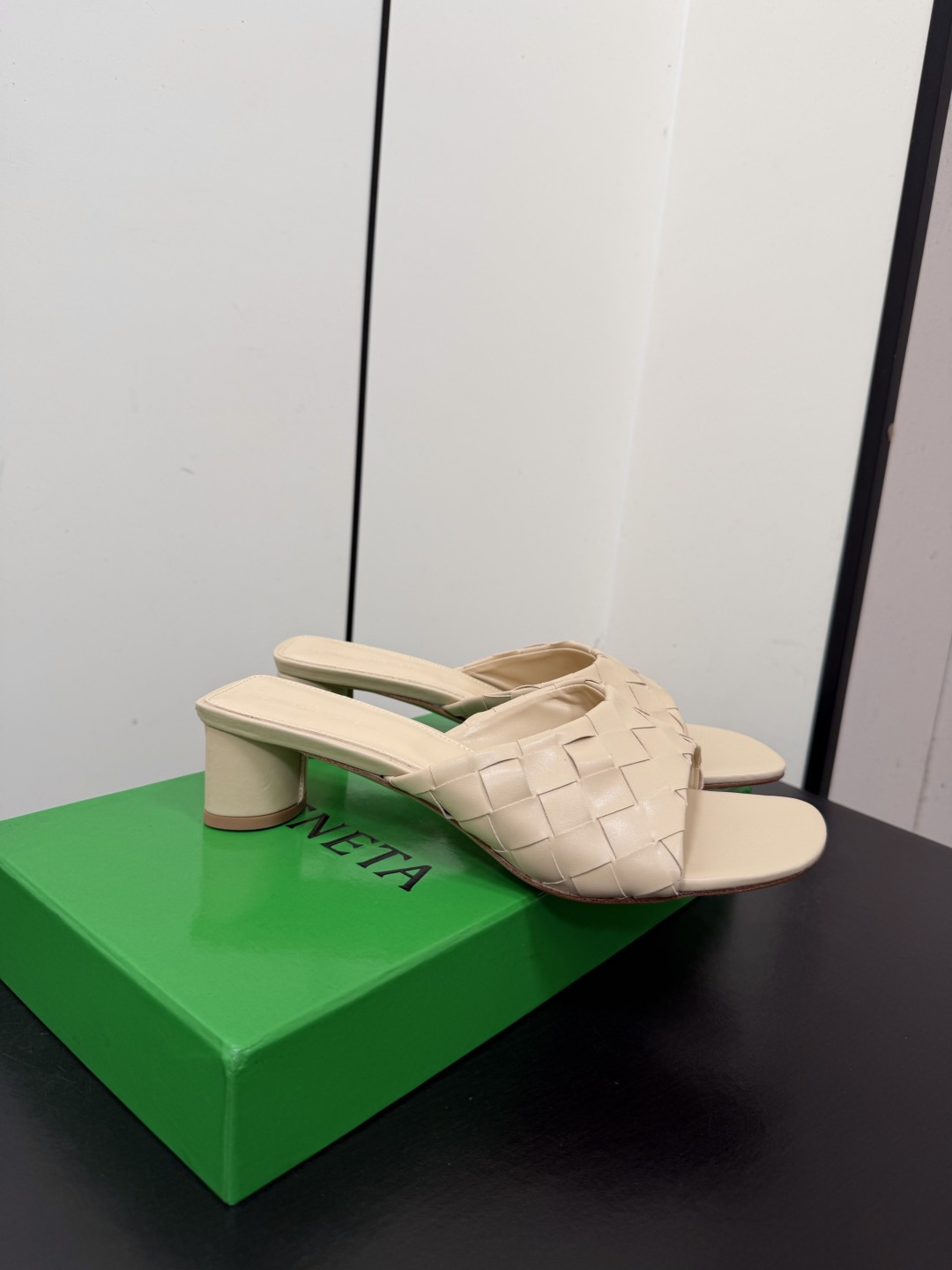 BOTTEGA VENETA Beige Livia Woven Mules