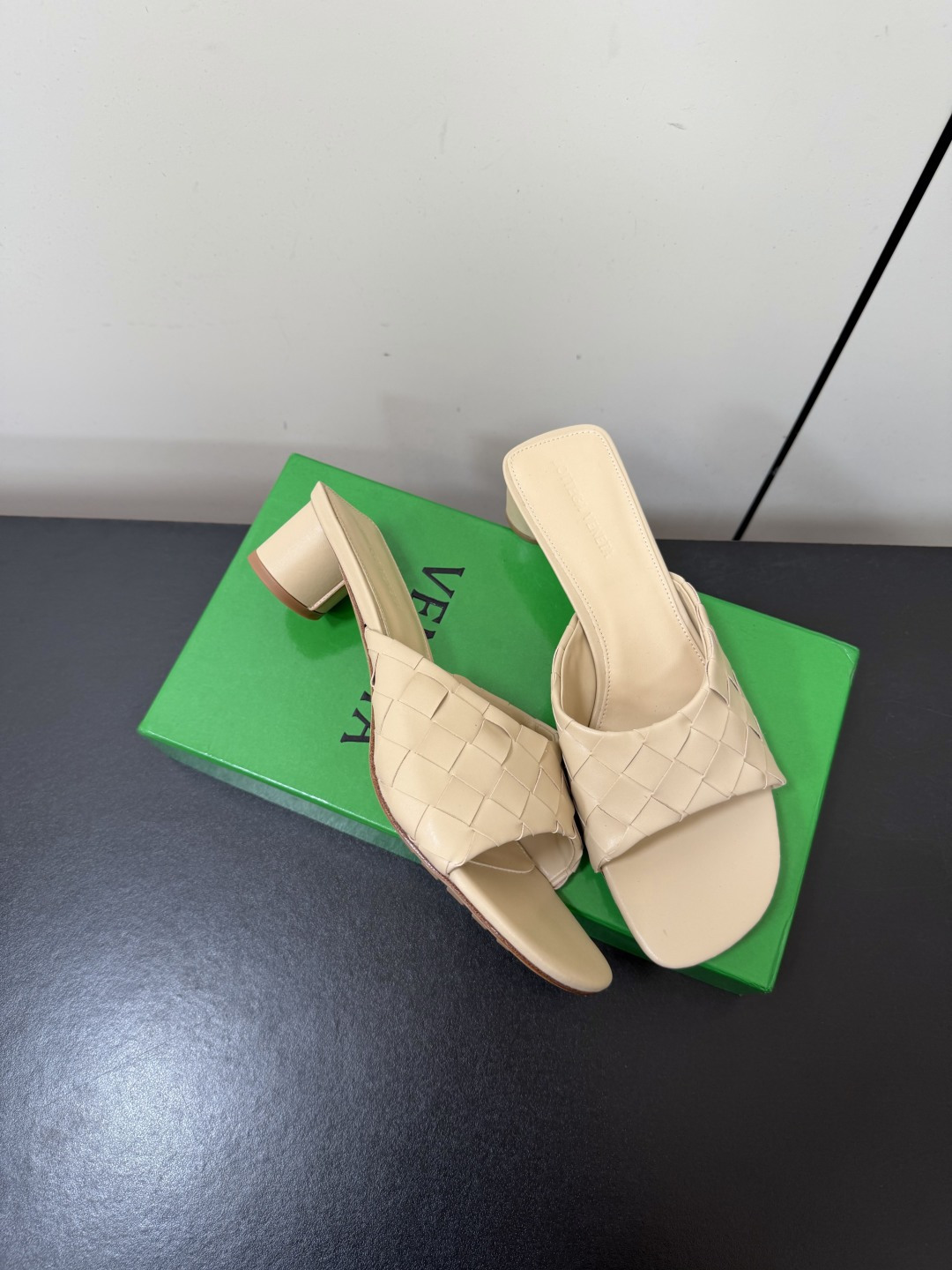 BOTTEGA VENETA Beige Livia Woven Mules