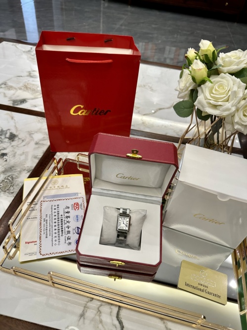 Cartier Tank Steel Band Watch, Ultra-Thin, 24x28mm Dial, Elegant Design 1 Cartier Tank Steel Band Watch, Ultra-Thin, 24x28mm Dial, Elegant Design