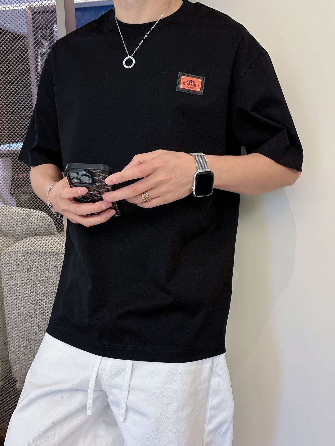 爱马仕#Hermes 2026春夏新款首发专柜最新款短袖圆领T恤 高端订制 设计前卫时尚！品牌logo重