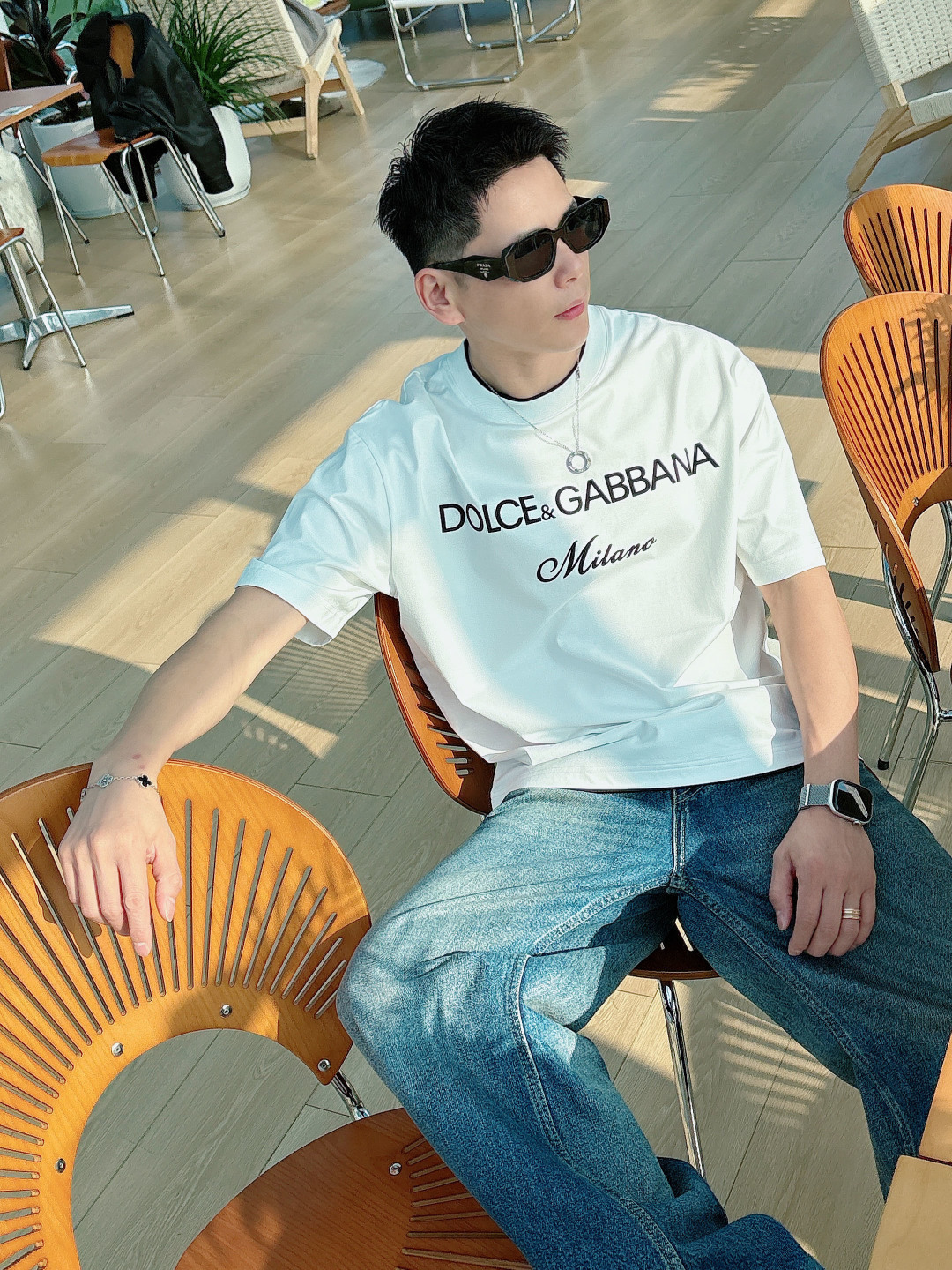 DG 2026春夏新款首发专柜最新款短袖圆领T恤 高端订制 设计前卫时尚！品牌logo重工艺设计 高端定